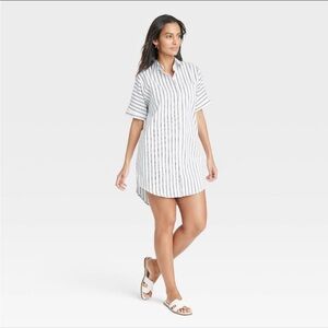 A NEW DAY - NWT easy woven mini shirt dress